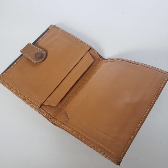 Trussardi Vintage Leather Wallet Medium Bifold Brown Card Bill Holder Rustic - Picture 4 of 11